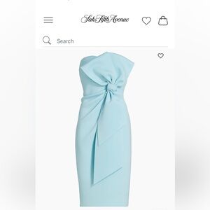 Badgley Mischka brand NWT Strapless Bow Cocktail Dress. $395 MSRP at Saks.